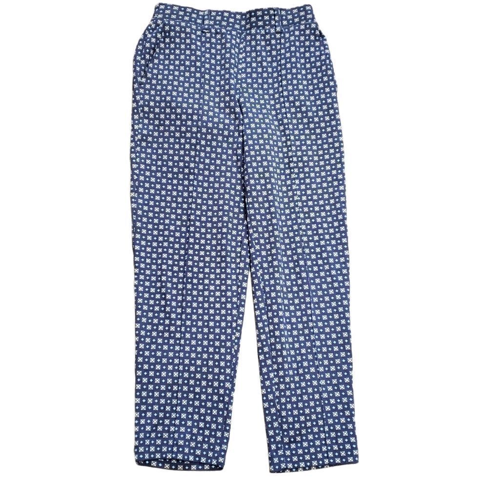 Lands’End Sport Knit Blue Printed Tapered Leg Pants XSMALL